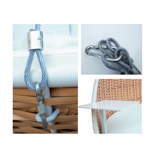 ที่นิยมมากที่สุดแขวนเตียงกลมกับลานหวายหวายทอมือสำหรับเตียงกลางแจ้งแขวนสวนแกว่ง - Product Image 6