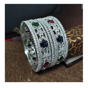 Latest Design AD <b>Bangles</b> <b>Set</b> with Matte <b>Gold</b> Polish Trending Jewelry for Modern Indian Brides Available At Affordable price - Product Image 2