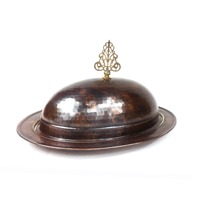 Assiette à soupe en cuivre écologique avec couvercle, style classique, personnalisable, idéale pour les cadeaux et les restaurants