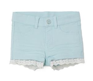 Venta al por mayor de moda de verano coloridos pantalones cortos de mezclilla con encaje para las mujeres y las niñas pantalones cortos de mezclilla lavados de moda - Product Image 4