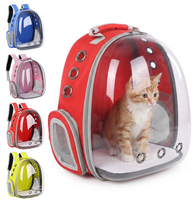 Sac à dos portable en PVC souple de 16 L pour animaux de compagnie avec grande fenêtre frontale transparente en maille pour la ventilation, bretelles doubles pour chats et petits chiens