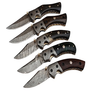 Couteaux pliants de damas faits à la main, portables, lots de 5 pièces (smk1248) - Product Image 1