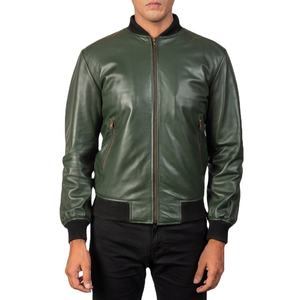 Chaqueta de cuero de moda para hombre, superventas, nueva colección, manga larga, material puro, con cremallera - Product Image 3