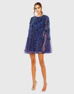 Robe de soirée élégante en forme d'aline florale et de corps Robe de bal de soirée en tulle avec broderie de paillettes perlées à une manche - Product Image 1