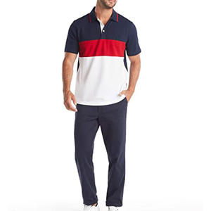 Polo à manches courtes pour homme avec boutons magnétiques, coupe ajustée, nouveau design, imprimé en maille, sécurité élevée - Product Image 3