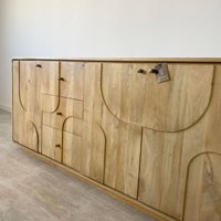 Buffet en bois de manguier Monaco rangement ethnique morden buffet en bois massif fabriqué à la main