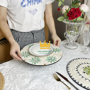 Cargadores naturales Cocina casera Comida de lujo Servir Madre de perla Bandeja Vietnam Manteles individuales Precio barato - Product Image 4