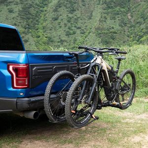 Soporte de enganche para bicicleta, estilo de plataforma, soporte de 2 bicicletas para coches, camiones, SUV, minivans con tensor de enganche, soporte para bicicleta de coche