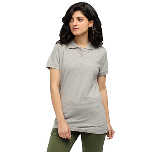 Camiseta de algodón de color gris para mujer, Polo de calidad prémium, a la venta, a precio barato, 2023 - Product Image 1
