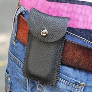 Teléfono móvil Hombres Cinturón de cuero Riñonera Negro Deportes de lujo Correa de cadera para bolsa Correr Personalizar Bolsas personalizadas Aim Sports - Product Image 3