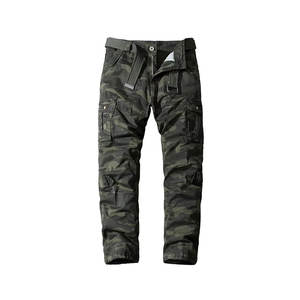 Pantalon cargo personnalisé pour hommes 100% coton pantalon décontracté léger à élasticité multi-poches avec devant plat - Product Image 1