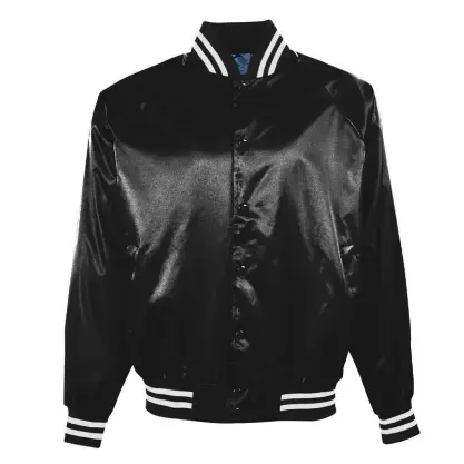 Изготовленная на заказ 100% атласная куртка из полиэстера оптом атласная бейсбольная куртка для мужчин и женщин настраиваемая университетская куртка