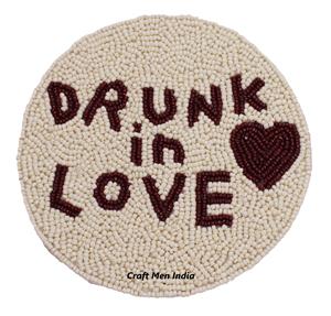 Sous-verres personnalisés faits à la main en perles de graines Sous-verres promotionnels décoratifs de conception colorée de pétoncles - Product Image 6