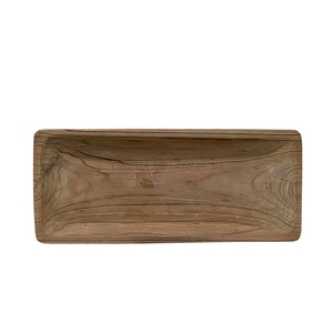 Bandeja de madera de acacia de tendencia superior en rico color nogal con elegante forma cuadrada y superficie lisa, ideal para uso diario - Product Image 6