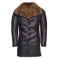 Manteau long en peau de mouton véritable noir pour femme, col en fourrure de renard, respirant, imperméable, séchage rapide, chauffant, tricoté – Nouveauté OEM très prisée