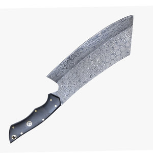 Couteau de cuisine Chef avec lame en acier Damas et manche en bois, pour droitier, passe au lave-vaisselle, finition hautement polie - Product Image 3