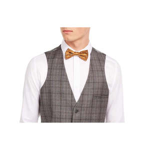 Completo da uomo Bar III slim-fit grigio/marrone a quadri con decorazioni a bottoni e gilet separato grigio, taglia XL - Product Image 2