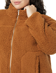OEM Custom Wholesale Winter Outdoor Sherpa Fleece <b>Jacket</b> Custom Logo Zipper up <b>Cropped</b> Sherpa Fleece <b>Jacket</b> - Product Image 3