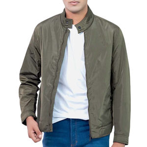 แจ็คเก็ตบอมเบอร์ผ้าแคนวาสสั่งทำสำหรับผู้ชาย สไตล์ลำลองกลางแจ้ง ขายส่งปี 2026 สไตล์ไฮสตรีท สำหรับฤดูหนาว พร้อมโลโก้ด้านหน้า - Product Image 1