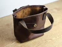Bolso de Mano Pequeño de Lujo Vintage para Mujer, de Cuero Genuino, Duradero, Estilo Minimalista, Color Sólido, Portátil, Marca Privada
