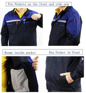 Overoles de Trabajo 100% Algodón, Ropa de Trabajo de Construcción al por Mayor, Overol Azul Marino Oscuro Reflectante para Trabajadores - Product Image 6