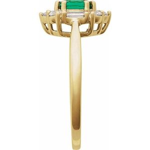 Anillo de Compromiso Stuller con Halo de Oro Amarillo de 14K 689138:603P con Gema de Circonio de 10mm y Baño de Rodio - Product Image 3