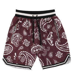 NOUVEAU Ensemble rétro en tricot double pour les jeunes, short de basket-ball en paisley, poids lourd, design d'équipe, en maille, coupe sèche, personnalisé - Product Image 2