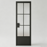 Porte à battant simple EBON sur mesure, cadre en alliage d'aluminium ultra-fin, double vitrage, style français vintage, portes à ouverture vers l'extérieur