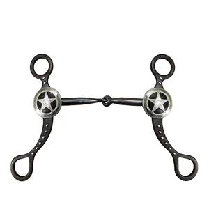 Boquilla de mejilla completa de acero inoxidable de la mejor calidad al por mayor Junta Única gran oferta brocas occidentales equitación OEM ODM - Product Image 1