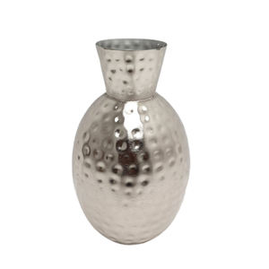 Vaisselle de conception fantaisie Vase à fleurs en aluminium décoratif finition argentée pour la décoration de la maison et du mariage Vase en métal - Product Image 5