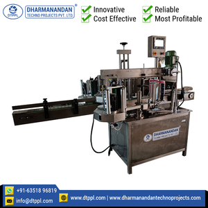 Máquina etiquetadora automática de etiquetas adhesivas de un lado de alto estándar 90BPM de rendimiento superior para etiquetado cuadrado en la industria de bebidas - Product Image 2