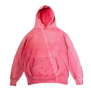 Sweat à capuche personnalisé lourd 400GSM 500 GSM épais délavé lavé au soleil 100% coton Style vintage avec fermeture à glissière-Up taille XS - Product Image 6