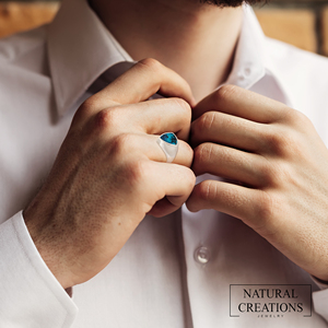 Anillo de Plata de Ley 925 para Hombre, Clásico, con Engaste de Shattuckita, Diseño Trillón, Hecho a Mano, Regalo Único para Él, Cumpleaños, Fiesta - Product Image 4