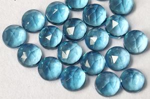 Topacio azul suizo natural Corte redondo 4mm Facetado-Topacio azul suizo suelto Corte Rosa redondo - Product Image 5