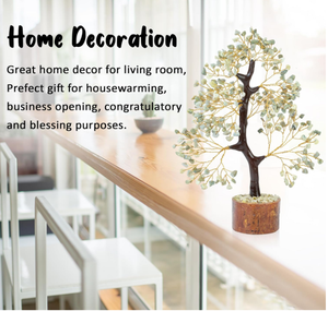 Pierre semi-précieuse naturelle Serpentine arbre de pierres précieuses 300 puces arbre de cristal Figurine Feng Shui pour la décoration de la maison - Product Image 4