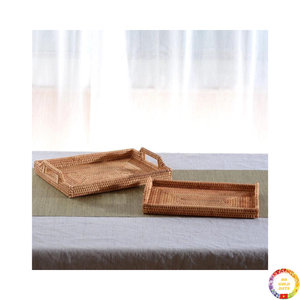 Cesta de bandeja de ratán cesta tejida redonda hecha a mano vietnamita para Decoración de mesa - Product Image 4