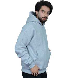 Felpe con cappuccio in cotone 100% con stampa e tinta unita felpe da uomo stile invernale caldo abbigliamento alla moda in grigio - Product Image 4