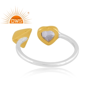 แหวนพลอยบุษราคัมสีเงินแท้ปรับได้ดีไซน์หัวใจแหวนเงินแท้ปรับได้ - Product Image 4