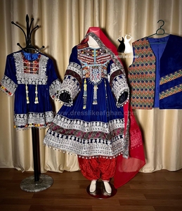 Vestido kuchi vintage étnico tribal, vestido Kuchi tradicional de fiesta Kuchi afgano/Pakistán multicolor vestido Kochi 3094 - Product Image 6