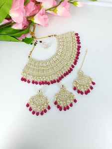 2024 dernière conception femmes haute qualité plaqué or perle collier ras du cou ensemble pour les femmes - Product Image 3