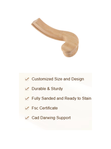 FSC peuplier à gauche Turnout 7242 raccord de main courante entièrement poncé prêt à teindre pour escalier extérieur interne - Product Image 2