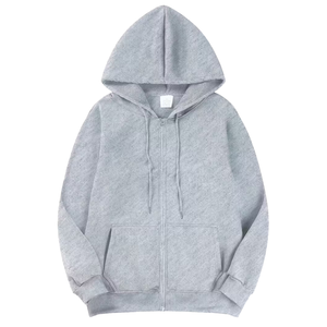 Sweat à capuche en coton zippé unisexe de haute qualité avec logo personnalisé 2026 pour hommes - Product Image 1