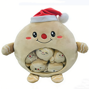 Ensemble de peluches personnalisées Bonhomme en pain d'épices, jouet en peluche de Noël en forme de pain d'épices, rembourrage en coton PP, peluche unisexe Bonhomme en pain d'épices, mini-biscuits pour bébés - Product Image 1