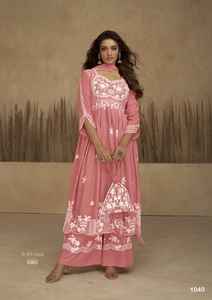 Último diseñador Heavy Rayon Digital Impreso Fancy Kutri-Plazzo Ropa india y pakistaní - Product Image 4