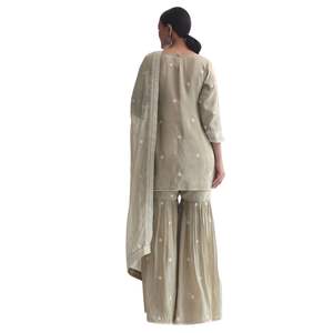 Juego de Sharara bordado con lentejuelas grises para recepción festiva de fiesta de boda y celebraciones culturales tradicionales y eventos personalizados - Product Image 4