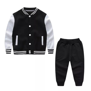 Ensemble survêtement pour enfants, veste en molleton à capuche solide, style varsity, jogging, deux pièces, garçons et filles, veste bomber, sweat-shirt, pantalon, survêtement - Product Image 3