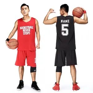 Uniforme de Baloncesto Reversible Económico Personalizado de Alta Calidad Camiseta de Baloncesto para Hombre Transpirable Camisetas de Baloncesto de Doble Cara WO-B782 - Product Image 4
