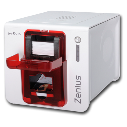 Evolis Zenius Card Printer Thermal Transfer Stylish Single-Sided Monochrome Color Space-Saving Design USB/Ethernet 58mm 300dpi