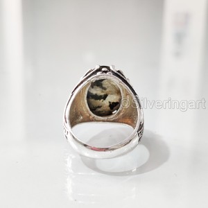 Bague pour homme en argent sterling 925 avec pierre précieuse labradorite bleue naturelle, style ottoman oriental, cadeau de Noël, vente en gros - Product Image 6