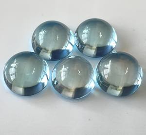 พลอยบุษราคัมทรงกลมทรงกลมทรงหลวม4มม. สีฟ้าบุษราคัมท้องฟ้าธรรมชาติ - Product Image 6